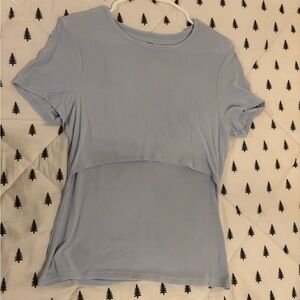 Kindred Bravely Maternity Nursing Light Blue Top